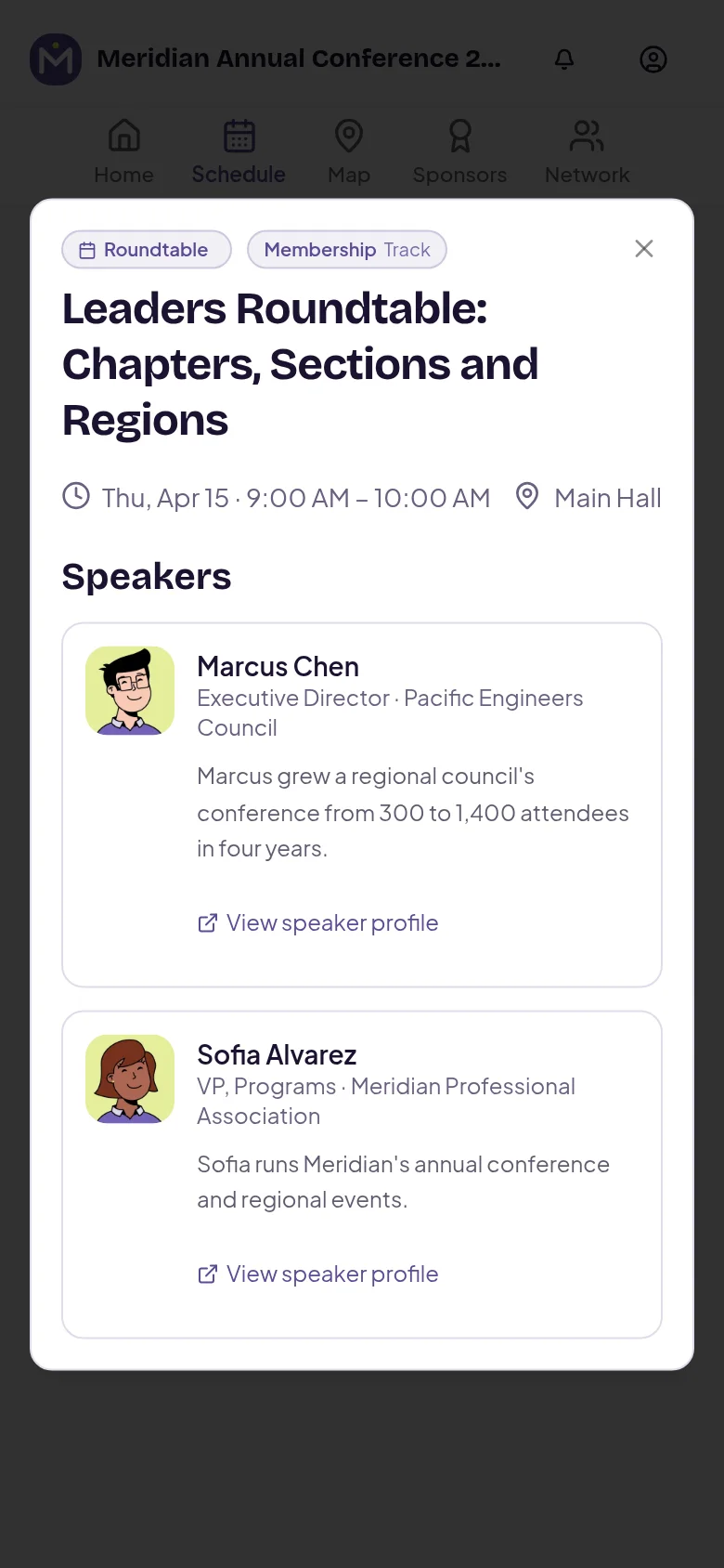 naimtag attendee app — Schedule: Session details